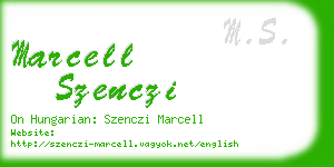 marcell szenczi business card